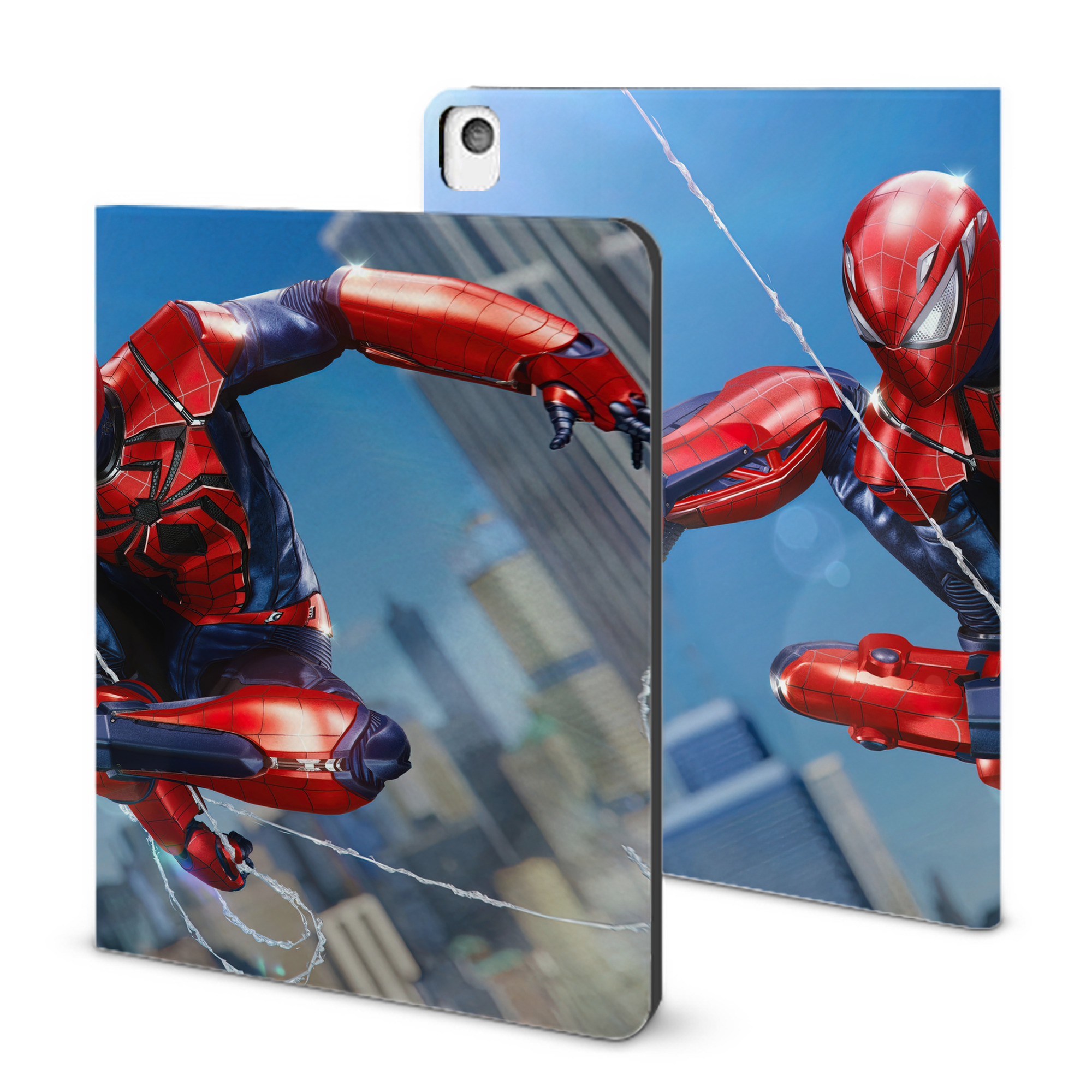 （画像用） Spider Man スパイダーマン IPadケース ペンホルダー付き ブックスタイルデザイン
